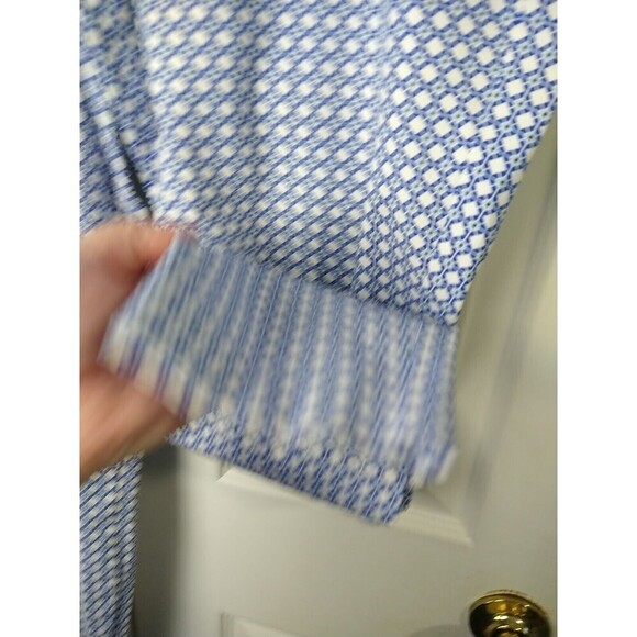 $ Old Navy Diva Blue White Diamond Flat Pocket Cropped Capri Button Pants Size14 - Picture 10 of 13